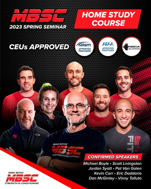 MBSC Spring Seminar Home Study Course - Volume 1: Featuring Jordan Syatt, Michael Boyle, Pat Van Galen, Scott Livingston and MBSC Staff 